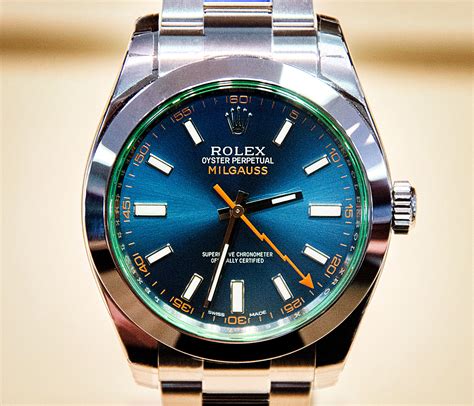 rolex milgauss ice blue|rolex milgauss blue for sale.